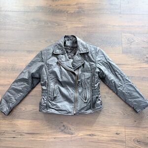 USA Bikers Dream Apparel Black Leather Jacket